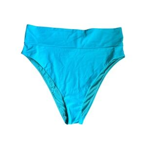 NWOT Aerie Swim High Cut Cheeky Turquoise Blue Bikini Bottom- Large